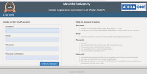 Mzumbe University Online Application